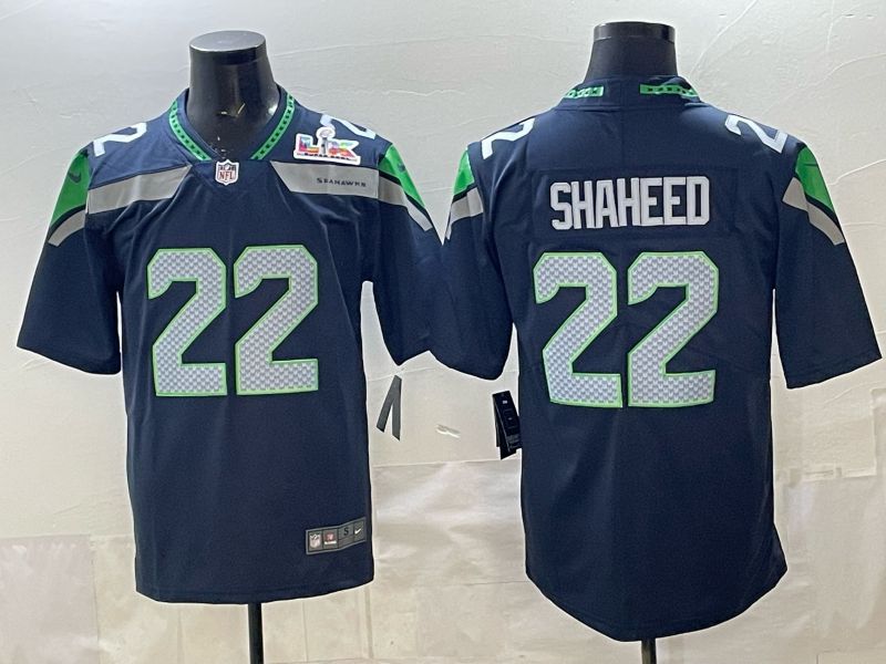 Men 2026 Seattle Seahawks #22 Shaheed Blue Nike Limited NFL Jersey 052